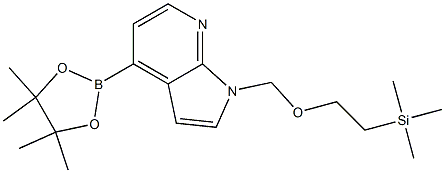 4-(4,4,5,5-tetramethyl-1,3,2-dioxaborolan-2-yl)-1-((2-(trimethylsilyl)ethoxy)methyl)-1H-pyrrolo[2,3-b]pyridine Struktur