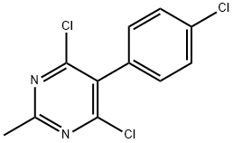 4,6-dichloro-5-(4-chlorophenyl)-2-methylpyrimidine Struktur