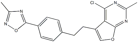 4-chloro-2-methyl-5-(4-(3-methyl-1,2,4-oxadiazol-5-yl)phenethyl)furo[2,3-d]pyrimidine Struktur