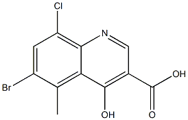 6-bromo-8-chloro-4-hydroxy-5-methylquinoline-3-carboxylic acid Struktur