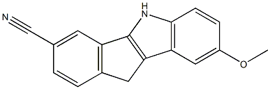 8-methoxy-5,10-dihydroindeno[1,2-b]indole-3-carbonitrile Struktur