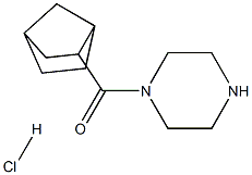 bicyclo[2.2.1]heptan-2-yl(piperazin-1-yl)methanone hydrochloride Struktur