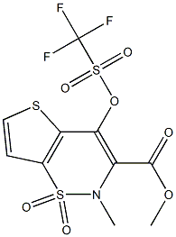 methyl 1,1-dioxy-2-methyl-4-(trifluoromethylsulfonyloxy)-2H-thieno[2,3-e][1,2]thiazine-3-carboxylate Struktur