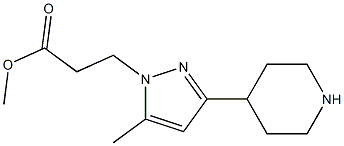 methyl 3-(5-methyl-3-(piperidin-4-yl)-1H-pyrazol-1-yl)propanoate Struktur