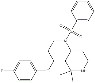 N-(2,2-dimethylpiperidin-4-yl)-N-(3-(4-fluorophenoxy)propyl)benzenesulfonamide Struktur