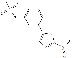 N-(3-(5-nitrothiophen-2-yl)phenyl)methanesulfonamide Struktur