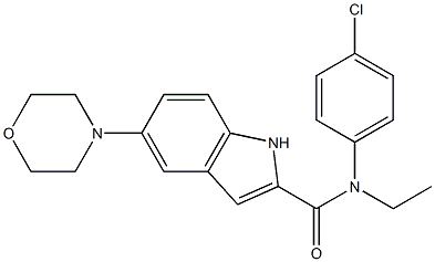 N-(4-chlorophenyl)-N-ethyl-5-morpholino-1H-indole-2-carboxamide Struktur