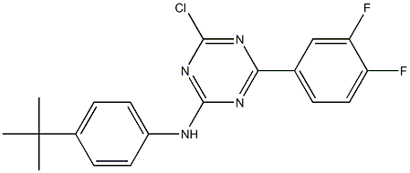 N-(4-tert-butylphenyl)-4-chloro-6-(3,4-difluorophenyl)-1,3,5-triazin-2-amine Struktur