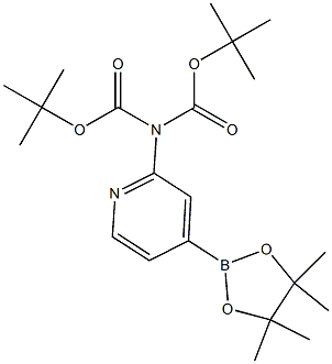 N,N-bis(tert-butoxycarbonyl)-4-(4,4,5,5-tetramethyl-1,3,2-dioxaborolan-2-yl)pyridin-2-amine Struktur