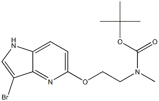 tert-butyl 2-(3-bromo-1H-pyrrolo[3,2-b]pyridin-5-yloxy)ethyl(methyl)carbamate Struktur