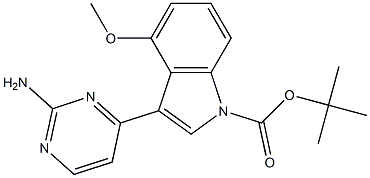 tert-butyl 3-(2-aminopyrimidin-4-yl)-4-methoxy-1H-indole-1-carboxylate Struktur