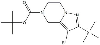 tert-butyl 3-bromo-2-(trimethylsilyl)-6,7-dihydropyrazolo[1,5-a]pyrazine-5(4H)-carboxylate Struktur