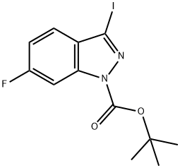 tert-butyl 6-fluoro-3-iodo-1H-indazole-1-carboxylate Struktur