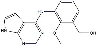 [2-Methoxy-3-(7H-pyrrolo[2,3-d]pyrimidin-4-ylamino)-phenyl]-methanol Struktur