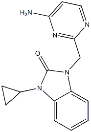 1-(4-Amino-pyrimidin-2-ylmethyl)-3-cyclopropyl-1,3-dihydro-benzoimidazol-2-one Struktur