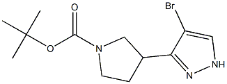 3-(4-Bromo-1H-pyrazol-3-yl)-pyrrolidine-1-carboxylic acid tert-butyl ester Struktur