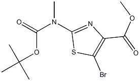 5-Bromo-2-(tert-butoxycarbonyl-methyl-amino)-thiazole-4-carboxylic acid methyl ester Struktur