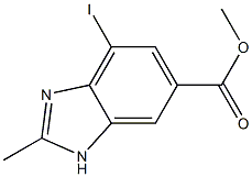 7-Iodo-2-methyl-3H-benzoimidazole-5-carboxylic acid methyl ester Struktur