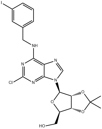 2-Chloro-N-[(3-iodophenyl)methyl]-2',3'-O-(1-methylethylidene) Adenosine Struktur