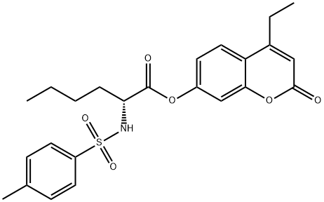 (R)-4-ethyl-2-oxo-2H-chromen-7-yl 2-(4-methylphenylsulfonamido)hexanoate Struktur