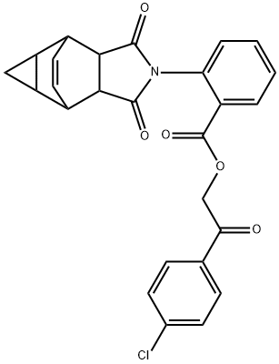 2-(4-chlorophenyl)-2-oxoethyl 2-(1,3-dioxooctahydro-4,6-ethenocyclopropa[f]isoindol-2(1H)-yl)benzoate Struktur