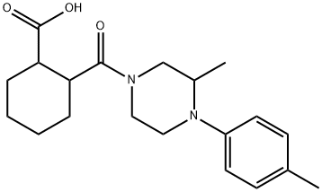 2-(3-methyl-4-(p-tolyl)piperazine-1-carbonyl)cyclohexanecarboxylic acid Struktur