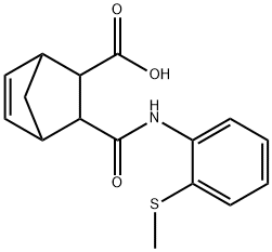 3-((2-(methylthio)phenyl)carbamoyl)bicyclo[2.2.1]hept-5-ene-2-carboxylic acid Struktur