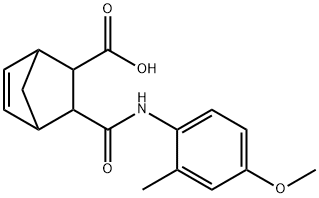 3-((4-methoxy-2-methylphenyl)carbamoyl)bicyclo[2.2.1]hept-5-ene-2-carboxylic acid Struktur