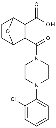 3-(4-(2-chlorophenyl)piperazine-1-carbonyl)-7-oxabicyclo[2.2.1]heptane-2-carboxylic acid Structure