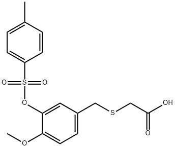 2-(4-methoxy-3-(tosyloxy)benzylthio)acetic acid Struktur