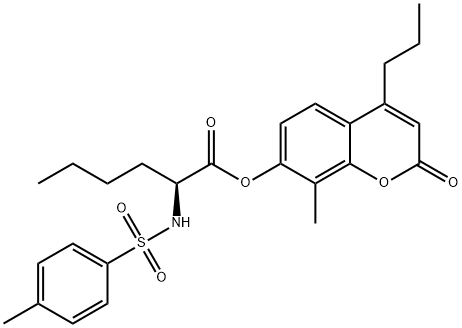 8-methyl-2-oxo-4-propyl-2H-chromen-7-yl 2-(4-methylphenylsulfonamido)hexanoate Struktur