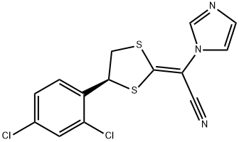 (E)-2-(4-(2,4-dichlorophenyl)-1,3-dithiolan-2-ylidene)-2-(1H-imidazol-1-yl)acetonitrile Struktur