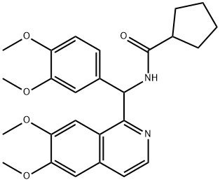 N-[(6,7-dimethoxy-1-isoquinolinyl)(3,4-dimethoxyphenyl)methyl]cyclopentanecarboxamide Struktur