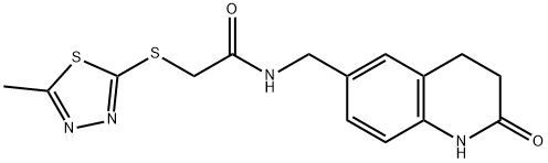 2-[(5-methyl-1,3,4-thiadiazol-2-yl)sulfanyl]-N-[(2-oxo-1,2,3,4-tetrahydro-6-quinolinyl)methyl]acetamide Struktur