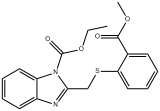 ethyl 2-({[2-(methoxycarbonyl)phenyl]sulfanyl}methyl)-1H-benzimidazole-1-carboxylate Struktur