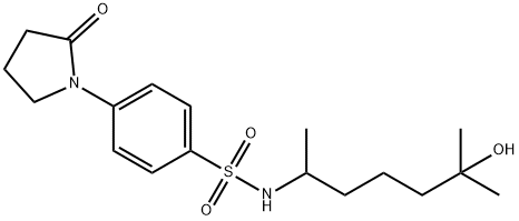 N-(5-hydroxy-1,5-dimethylhexyl)-4-(2-oxo-1-pyrrolidinyl)benzenesulfonamide Struktur