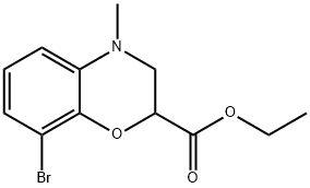 ethyl 8-bromo-4-methyl-3,4-dihydro-2H-benzo[b][1,4]oxazine-2-carboxylate Struktur