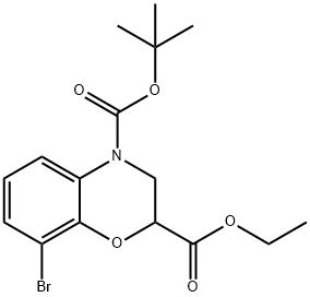 4-tert-butyl 2-ethyl 8-bromo-2H-benzo[b][1,4]oxazine-2,4(3H)-dicarboxylate Struktur