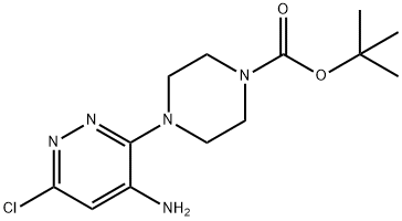 4-(4-amino-6-chloro-3-pyridazinyl)-1-Piperazinecarboxylic acid 1,1-dimethylethyl ester Struktur