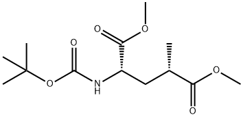 dimethyl (2S,4S)-2-((tert-butoxycarbonyl)amino)-4-methylpentanedioate Struktur