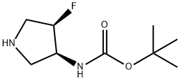 (3S,4R)-(4-Fluoro-pyrrolidin-3-yl)-carbamic acid tert-butyl ester Struktur