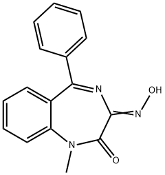 (E/Z)-3-(hydroxyimino)-1-methyl-5-phenyl-1H-benzo[e][1,4]diazepin-2(3H)-one Struktur