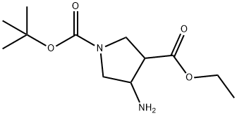 1-tert-Butyl 3-ethyl 4-aminopyrrolidine-1,3-dicarboxylate Struktur