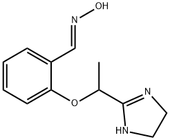 (E)-2-(1-(4,5-Dihydro-1H-imidazol-2-yl)ethoxy)benzaldehyde oxime Struktur