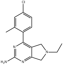 4-(4-Chloro-2-methylphenyl)-6-ethyl-6,7-dihydro-5H-pyrrolo[3,4-d]pyrimidin-2-amine Struktur