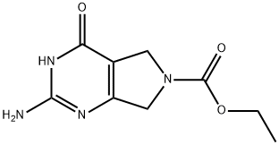 ethyl 2-amino-4-oxo-5,7-dihydro-3H-pyrrolo[3,4-d]pyrimidine-6(4H)-carboxylate Struktur