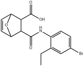 3-((4-bromo-2-ethylphenyl)carbamoyl)-7-oxabicyclo[2.2.1]hept-5-ene-2-carboxylic acid Struktur