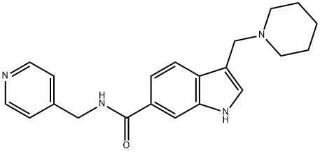 3-(Piperidin-1-ylmethyl)-N-(pyridin-4-ylmethyl)-1H-indole-6-carboxamide Struktur