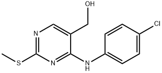 (4-((4-Chlorophenyl)amino)-2-(methylthio)pyrimidin-5-yl)methanol Struktur