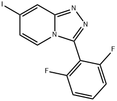 3-(2,6-Difluorophenyl)-7-iodo-[1,2,4]triazolo[4,3-a]pyridine Struktur